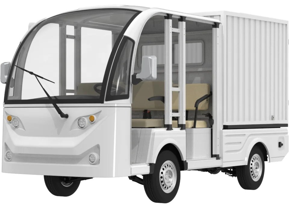 Hauler HL24, cargo box, open cab · 5 seats, front three-quarter view