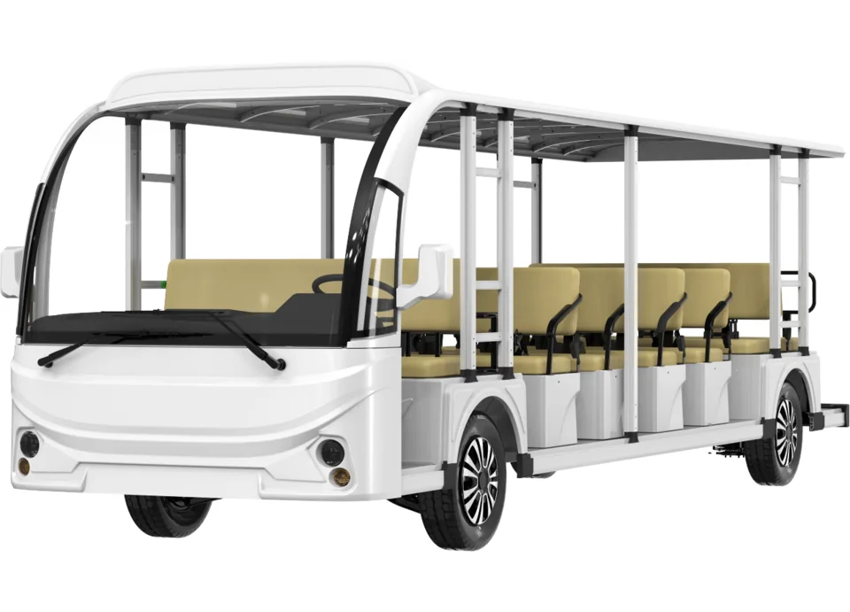 Transit Max TX27 electric vehicle, front three-quarter view